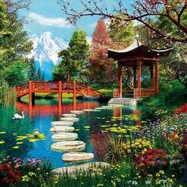 Puzzle 1000 Fuji garden